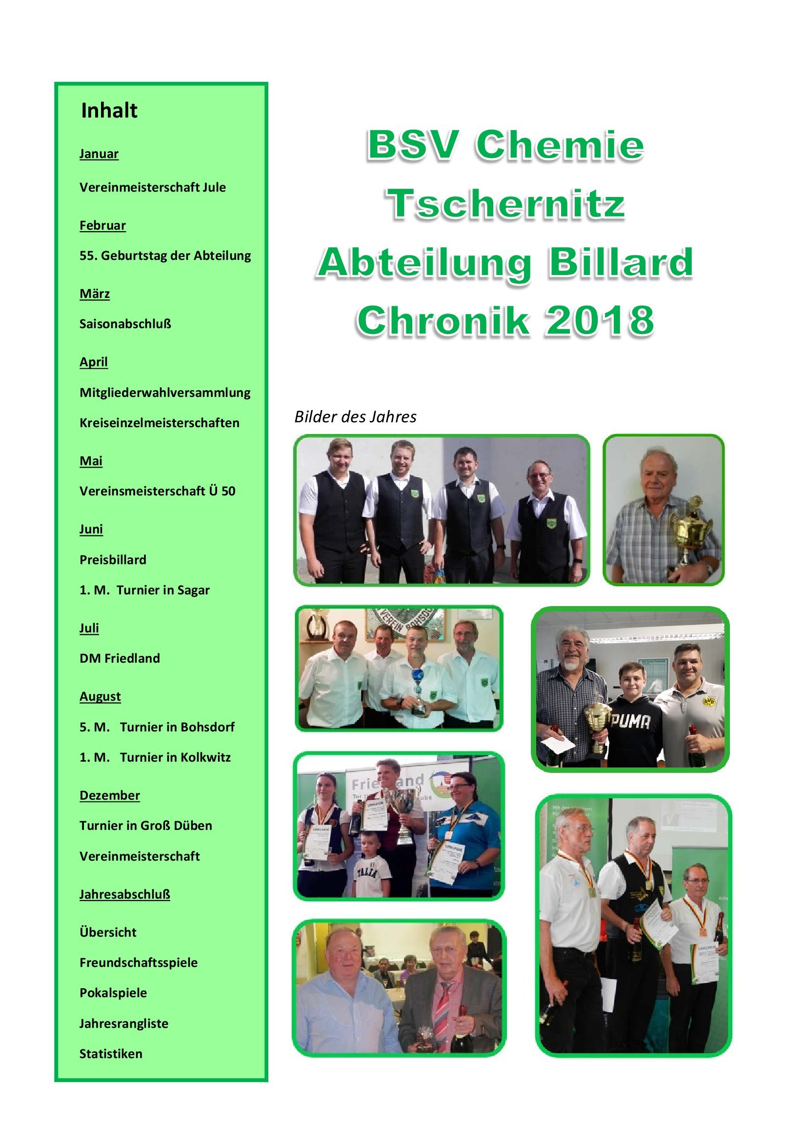 Chronik Abteilung Billard